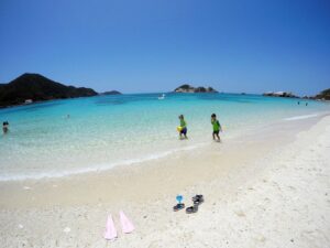 【那覇泊港発】高速船orフェリーで行く！慶良間諸島2大ビーチ「阿波連ビーチ」海水浴＆「とかしくビーチ」ウミガメシュノーケリングツアー《嬉しいランチ付き》