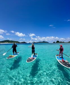 【座間味/半日】日帰りOK★透明度抜群の座間味島の海でSUPクルージング＆シュノーケル体験《写真撮影付き》天候に合わせてベストなポイントへご案内！