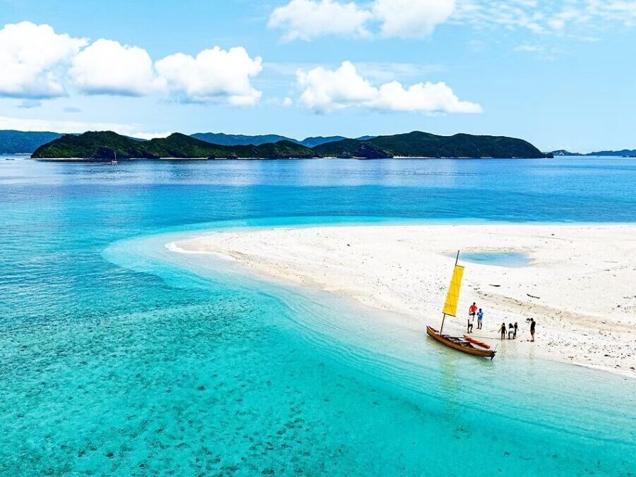 座間味島、サバニ、海、砂浜、ビーチ