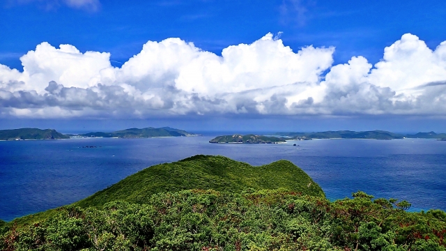 天気のいい渡嘉敷島の眺め