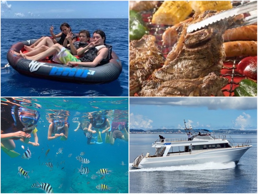 【北谷発/慶良間/貸切】団体・家族で楽しむクルーザーチャーター！シュノーケル＆マリンスポーツ＆船上BBQを堪能☆＜最大45名まで乗船OK＞セルリアンドリームVで慶良間の絶景へ（No.409）