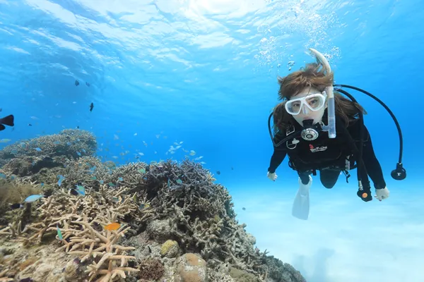 体験ダイビング　女性